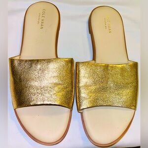 Cole Haan Gold Women’s 7.5 Slide Sandals Flats